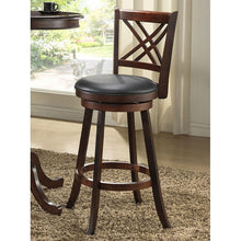 Stool 1300-35-BS 24/29 Swivel Distressed Walnut stool with Black Vinyl Seating
