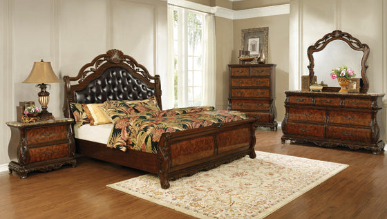 Exeter Tufted Upholstered Sleigh Bedroom Set