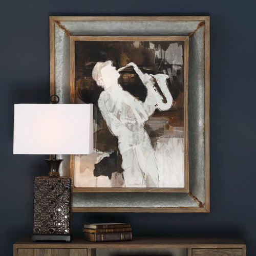 JAZZ SAX FRAMED PRINT