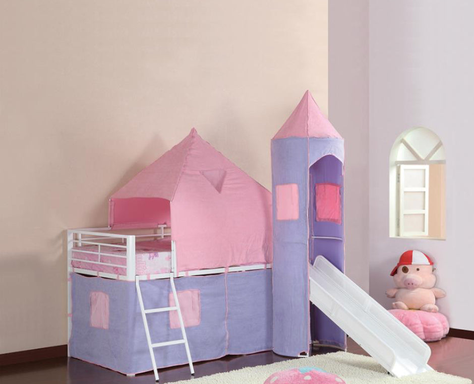 TWIN LOFT BED (princess with slide)