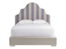 SAGAMORE HILL PANEL QUEEN BED WITH BLUE COASTAL STRIPE