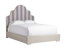 SAGAMORE HILL PANEL KING BED WITH BLUE COASTAL STRIPE